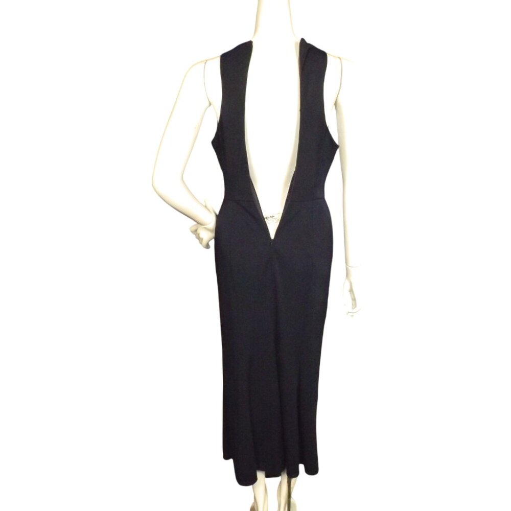 CINQ A SEPT Dress, 8, Blue Sheath, Pleated waist, Tank upper, Tall Vent, Midi - Picture 7 of 14